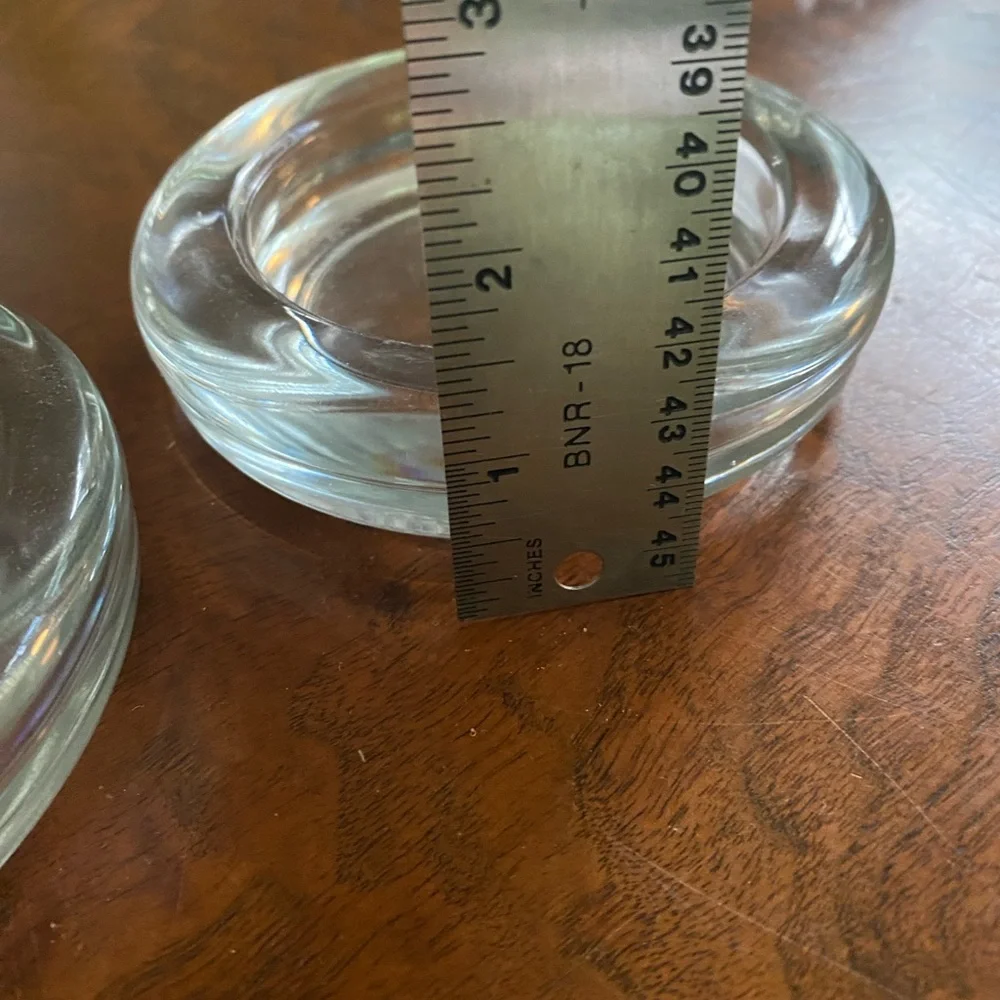 Glass Furniture Coasters set of 2 vintage disks for under sofa or chair legs